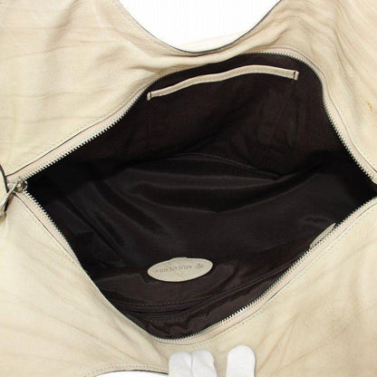 MULBERRY Hand Bag Tote Purse Turn Lock Leather Beige Authentic