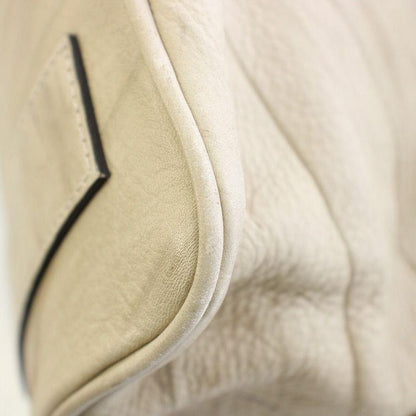 MULBERRY Hand Bag Tote Purse Turn Lock Leather Beige Authentic