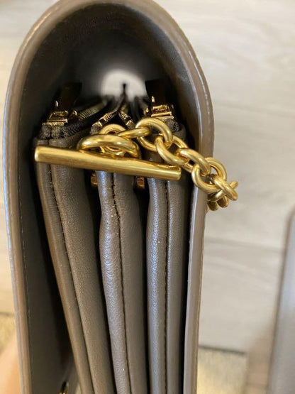 MULBERRY Shoulder Bag Purse Chain Beige Brown Authentic