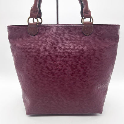 MULBERRY Hand Bag Tote Purse Leather Bordeaux Authentic