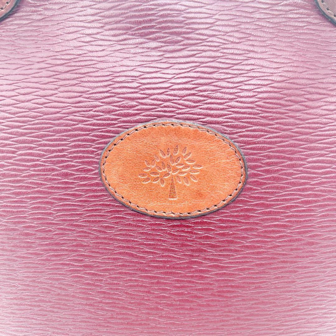 MULBERRY Hand Bag Tote Purse Leather Bordeaux Authentic