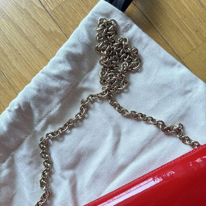 MULBERRY Shoulder Bag Purse Chain Leather Red Authentic