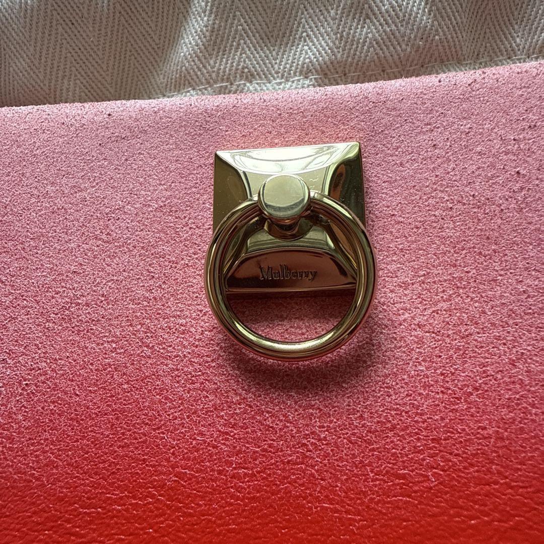 MULBERRY Shoulder Bag Purse Chain Leather Red Authentic