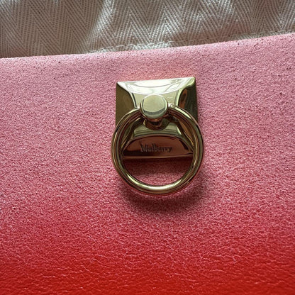 MULBERRY Shoulder Bag Purse Chain Leather Red Authentic