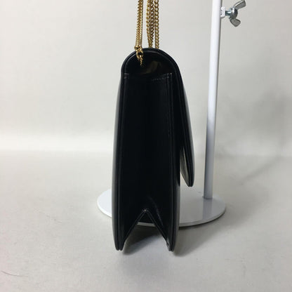 Christian Dior Shoulder Bag Purse Logo Leather Black Authentic