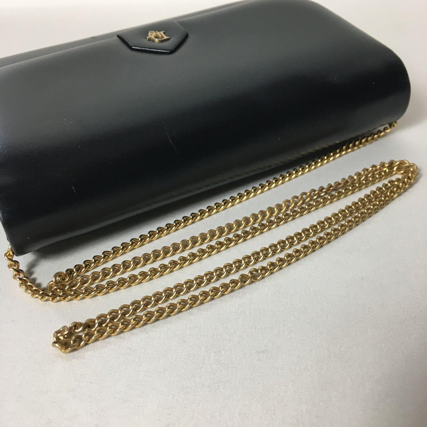 Christian Dior Shoulder Bag Purse Logo Leather Black Authentic