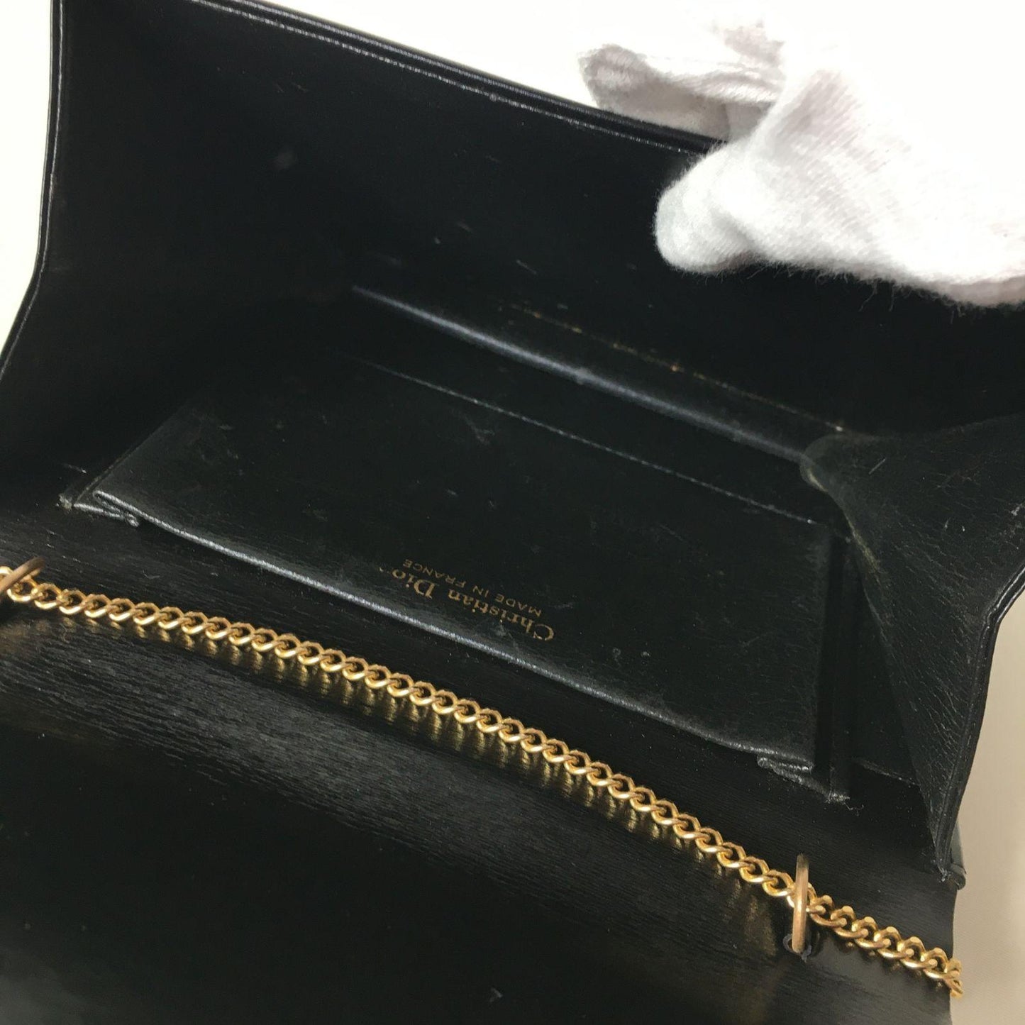 Christian Dior Shoulder Bag Purse Logo Leather Black Authentic