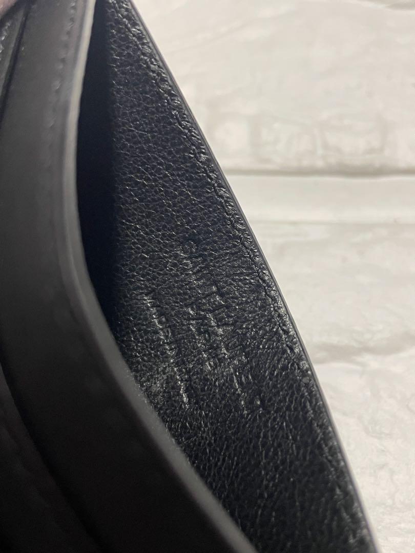 Saint Laurent Card Case Holder Wallet Compact Purse Logo Leather Black Auth