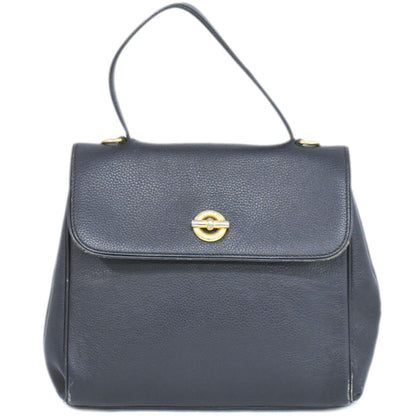 CELINE Hand Bag Tote Purse Leather Black Authentic