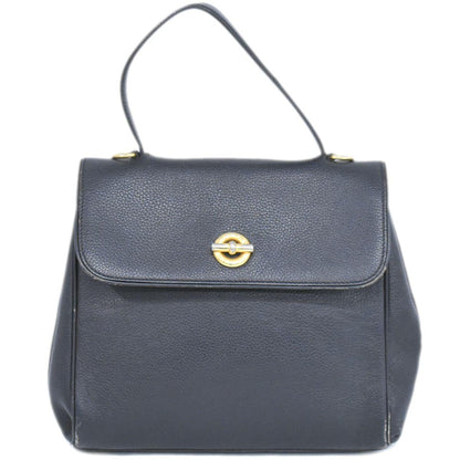 CELINE Hand Bag Tote Purse Leather Black Authentic