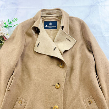 Aquascutum Long Coat Asian fit M US size S Honey Beige Authentic