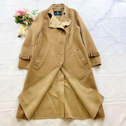 Aquascutum Long Coat Asian fit M US size S Honey Beige Authentic