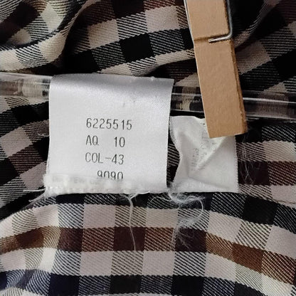 Aquascutum Trench Coat Club Check Asian fit XL US size L Khaki Authentic