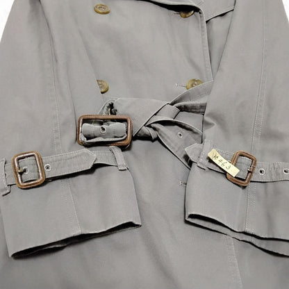 Aquascutum Trench Coat Club Check Asian fit XL US size L Khaki Authentic