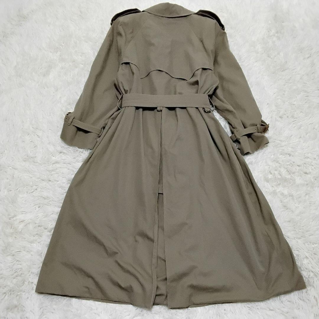 Aquascutum Trench Coat Club Check Asian fit XL US size L Khaki Authentic