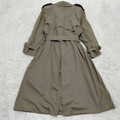 Aquascutum Trench Coat Club Check Asian fit XL US size L Khaki Authentic