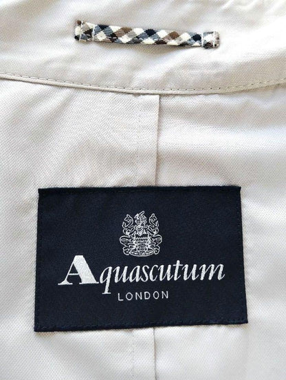 Aquascutum Trench Coat Asian fit S US size XS Off White Beige Authentic