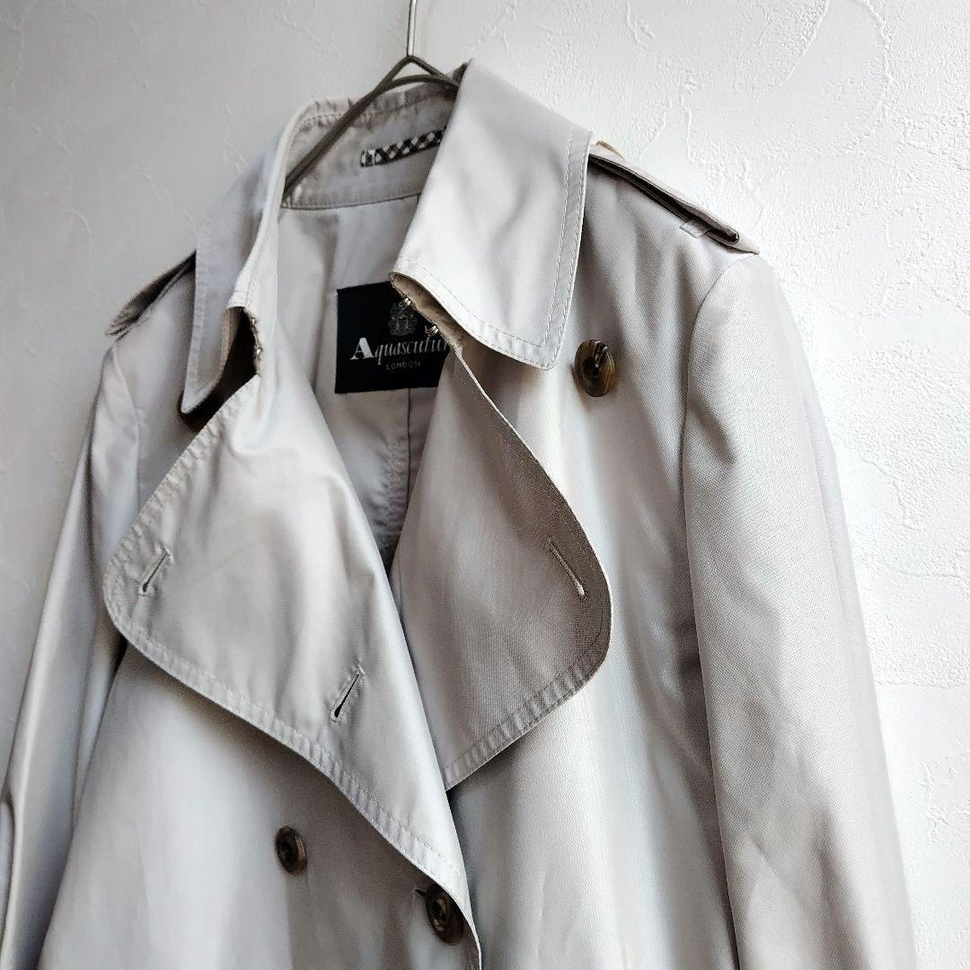 Aquascutum Trench Coat Asian fit S US size XS Off White Beige Authentic