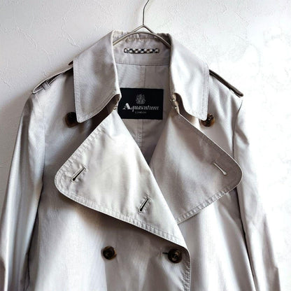 Aquascutum Trench Coat Asian fit S US size XS Off White Beige Authentic