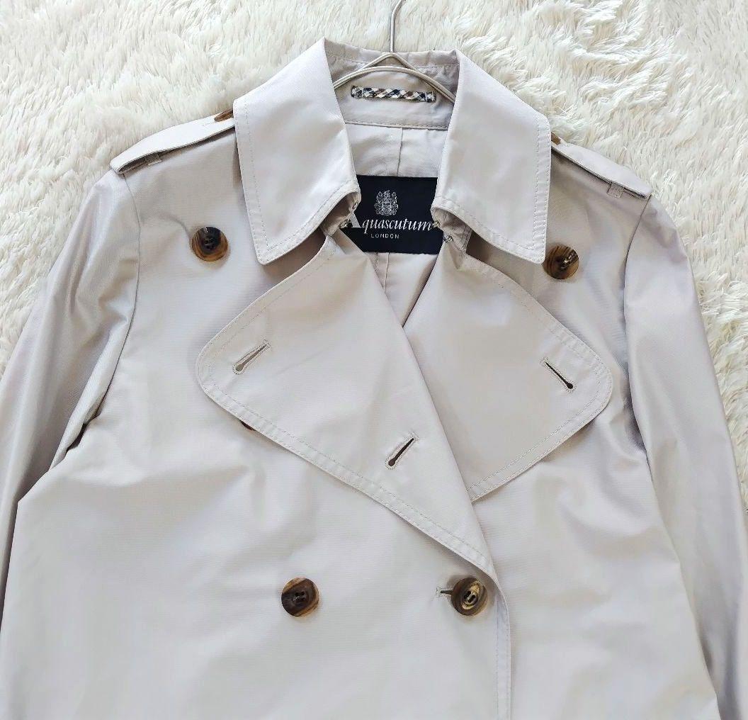 Aquascutum Trench Coat Asian fit S US size XS Off White Beige Authentic