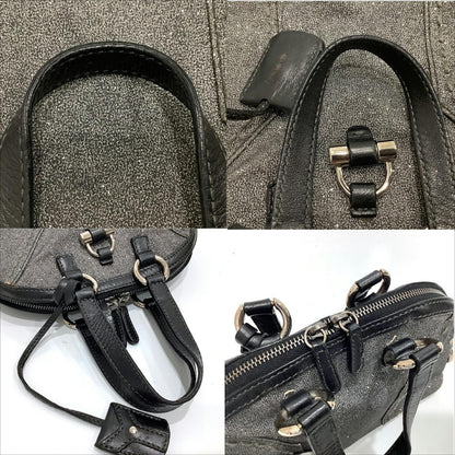 Saint Laurent Hand Bag Tote Purse Muse Leather Gray Glitter Authentic