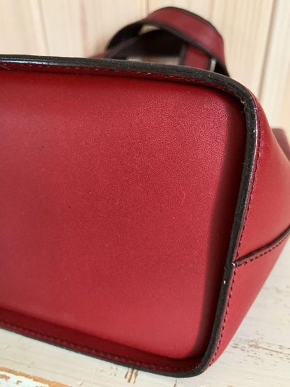 Saint Laurent Hand Bag Tote Purse Logo Red Authentic