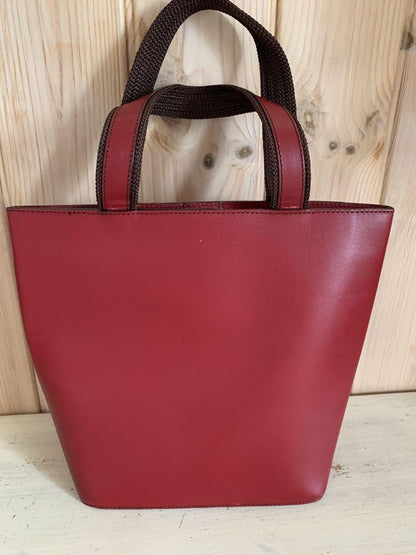 Saint Laurent Hand Bag Tote Purse Logo Red Authentic