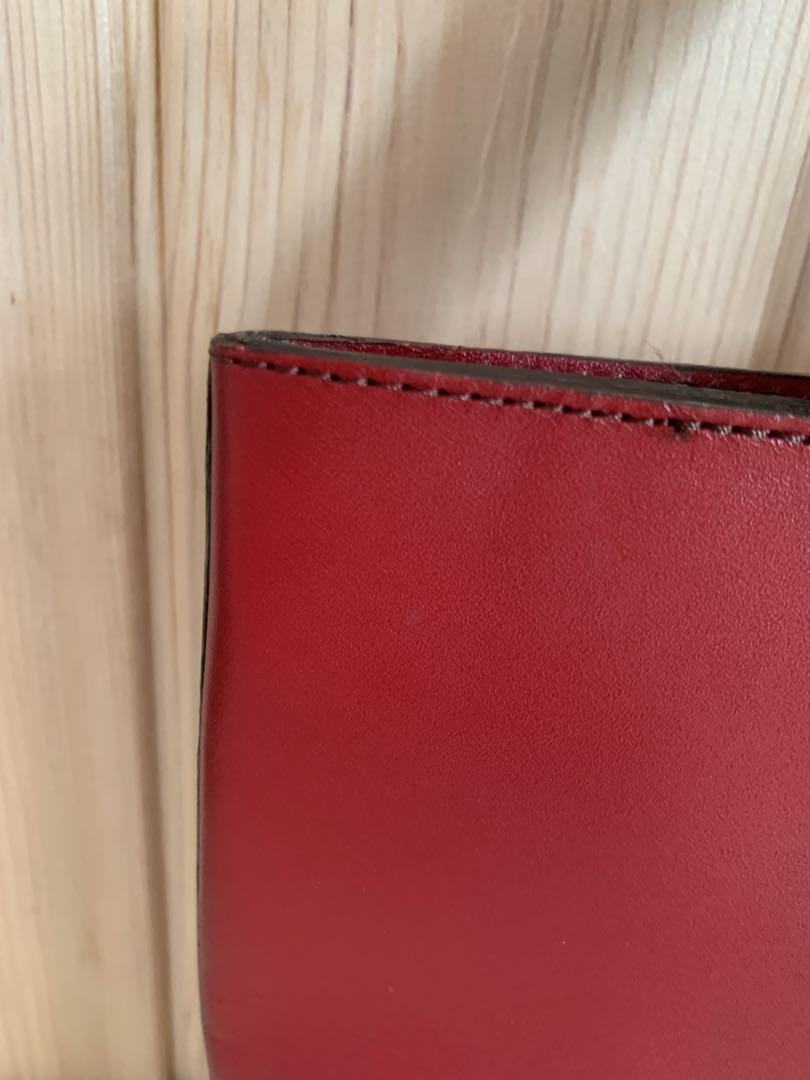 Saint Laurent Hand Bag Tote Purse Logo Red Authentic