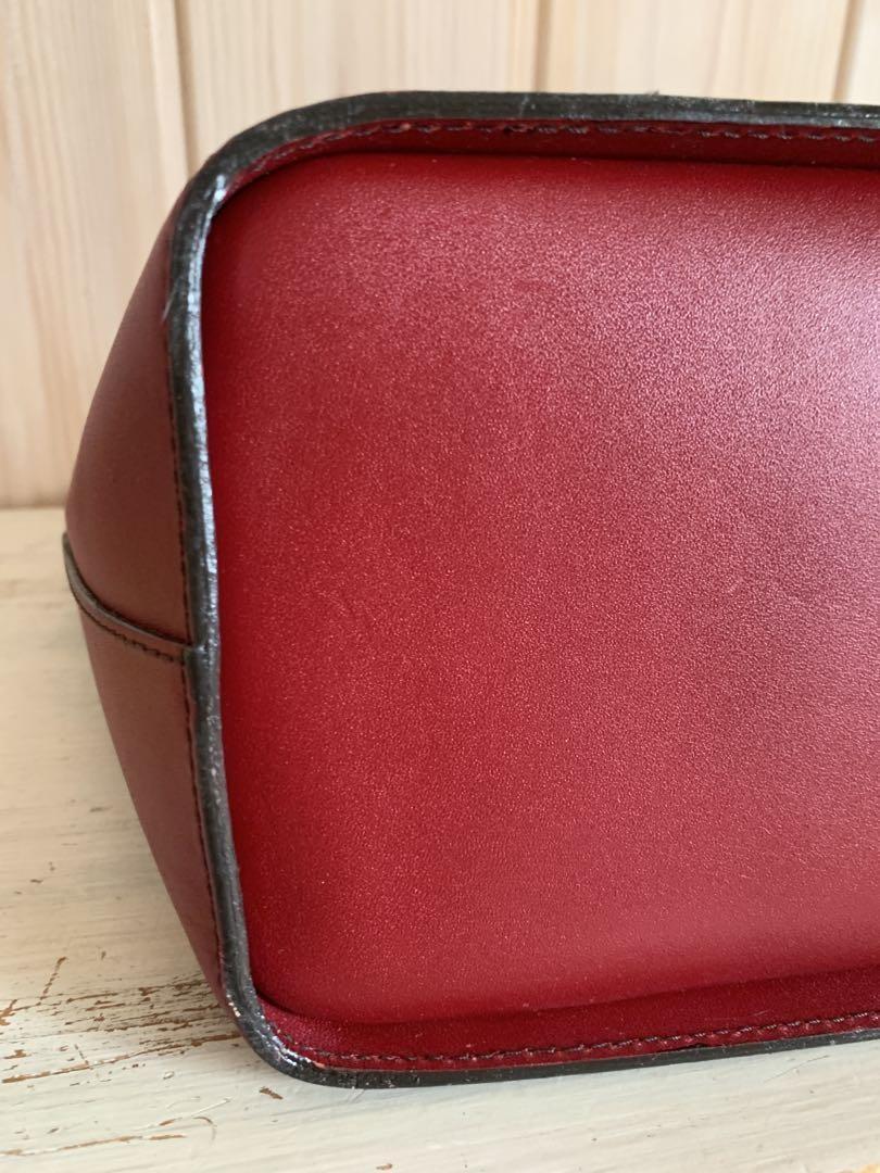 Saint Laurent Hand Bag Tote Purse Logo Red Authentic