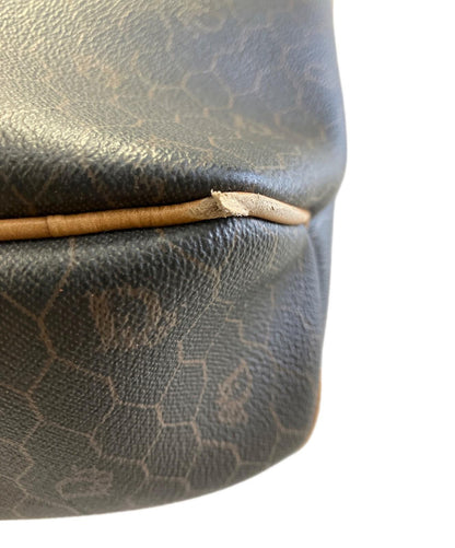 Christian Dior Hand Bag Tote Purse Honeycomb Black Brown Authentic