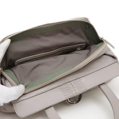 Christian Dior Hand Bag Tote Purse Leather Gray Authentic