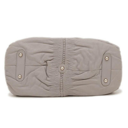 Christian Dior Hand Bag Tote Purse Leather Gray Authentic