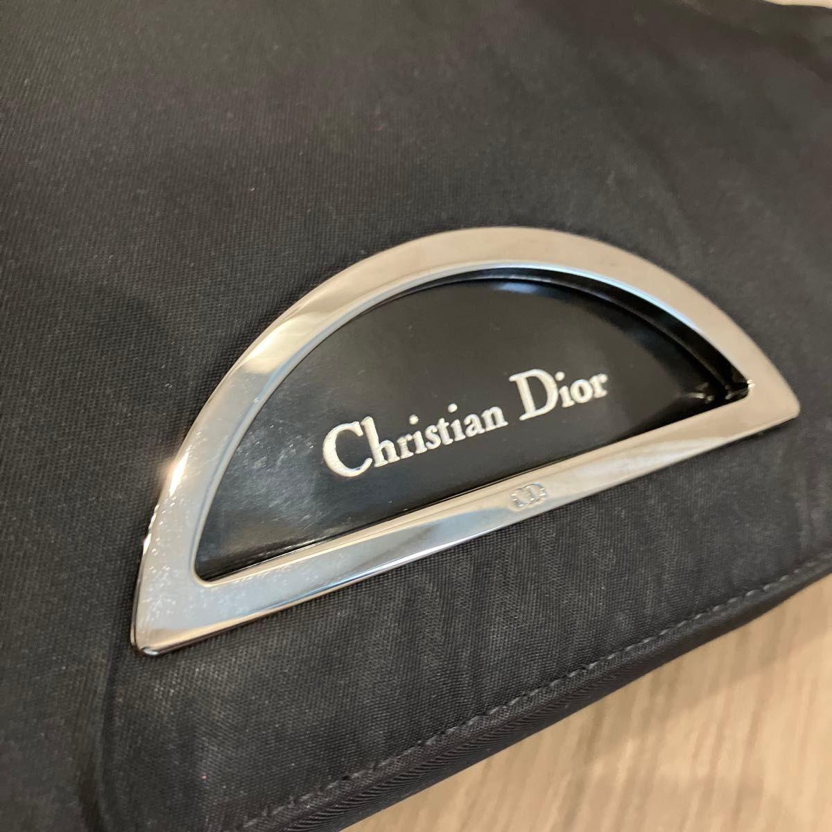 Christian Dior Hand Shoulder Bag Tote Purse Nylon Black Authentic