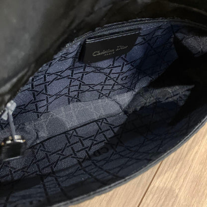 Christian Dior Hand Shoulder Bag Tote Purse Nylon Black Authentic