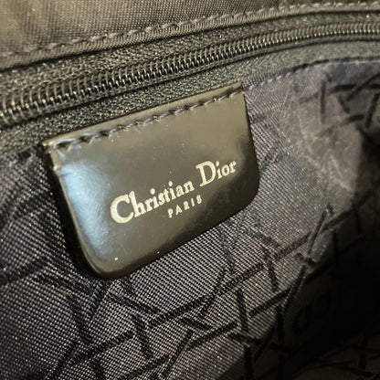 Christian Dior Hand Shoulder Bag Tote Purse Nylon Black Authentic