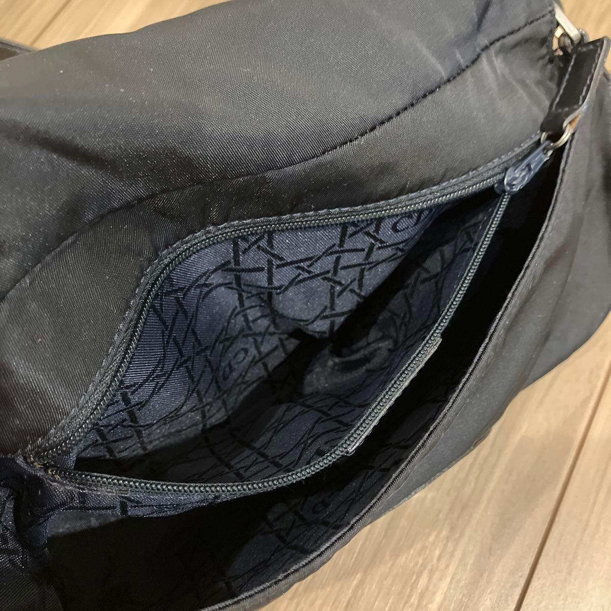 Christian Dior Hand Shoulder Bag Tote Purse Nylon Black Authentic