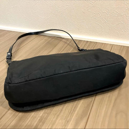 Christian Dior Hand Shoulder Bag Tote Purse Nylon Black Authentic