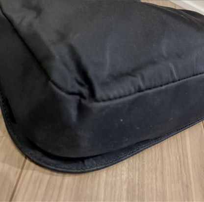 Christian Dior Hand Shoulder Bag Tote Purse Nylon Black Authentic