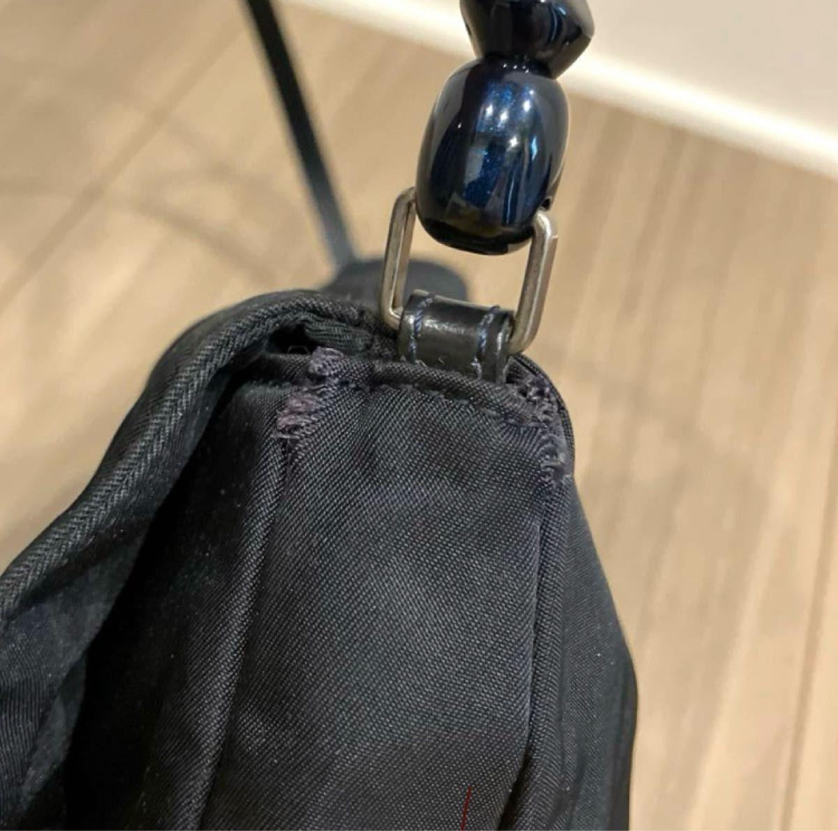 Christian Dior Hand Shoulder Bag Tote Purse Nylon Black Authentic