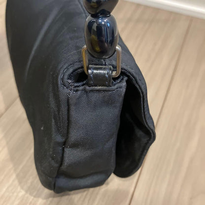 Christian Dior Hand Shoulder Bag Tote Purse Nylon Black Authentic