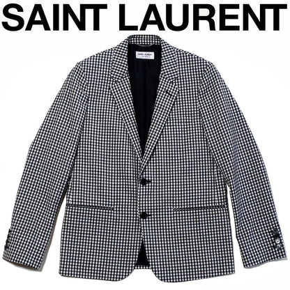 Saint Laurent Paris Tailored Jacket Asian fit S US size XS White Black Authentic