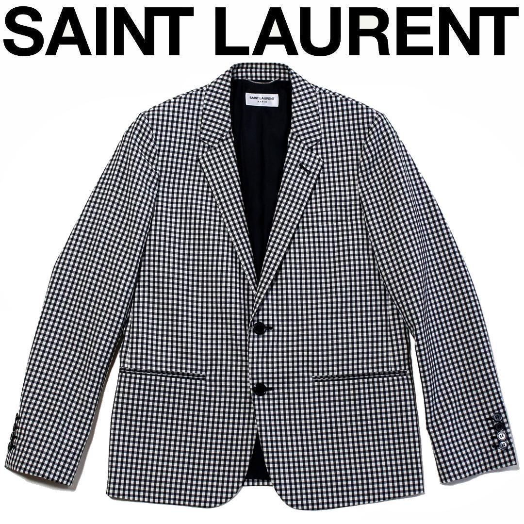 Saint Laurent Paris Tailored Jacket Asian fit S US size XS White Black Authentic