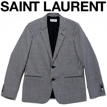 Saint Laurent Paris Tailored Jacket Asian fit S US size XS White Black Authentic