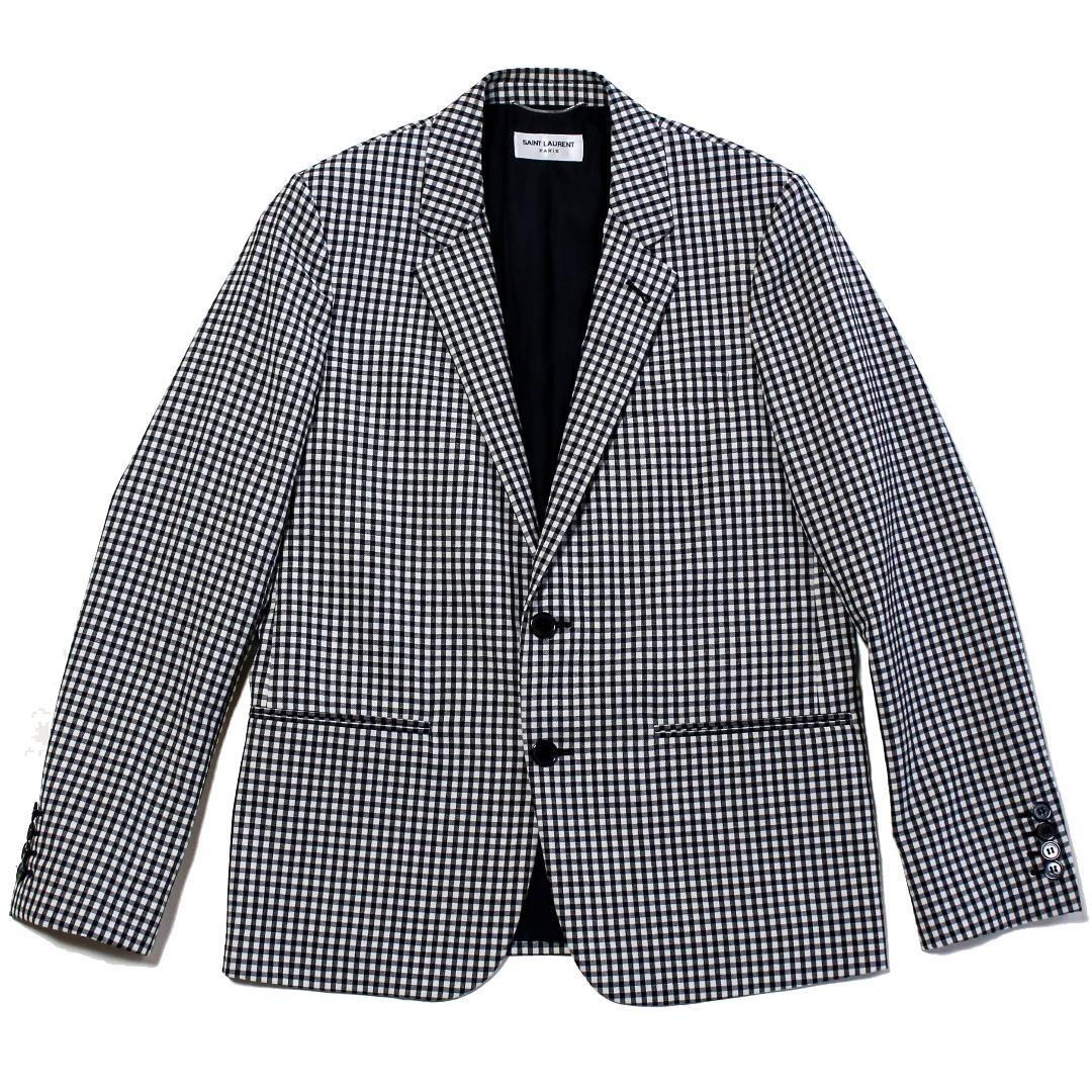 Saint Laurent Paris Tailored Jacket Asian fit S US size XS White Black Authentic