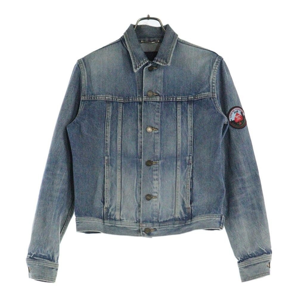 Saint Laurent PATCHED DENIM JACKET Asian fit M US size S Indigo Authentic