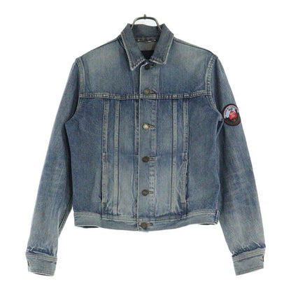 Saint Laurent PATCHED DENIM JACKET Asian fit M US size S Indigo Authentic