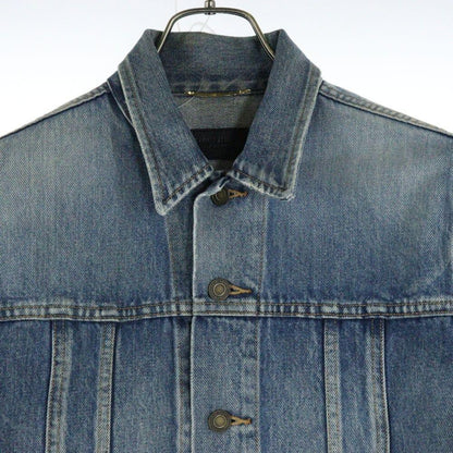 Saint Laurent PATCHED DENIM JACKET Asian fit M US size S Indigo Authentic