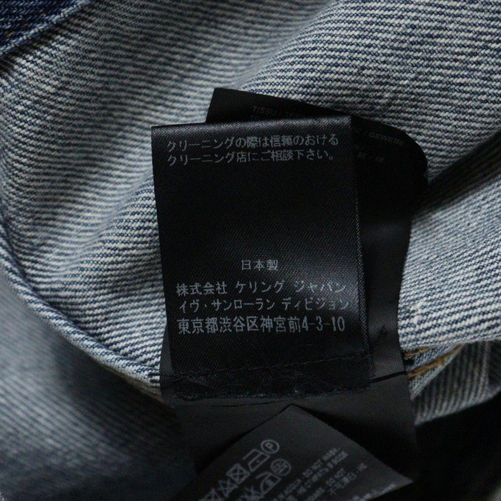 Saint Laurent PATCHED DENIM JACKET Asian fit M US size S Indigo Authentic