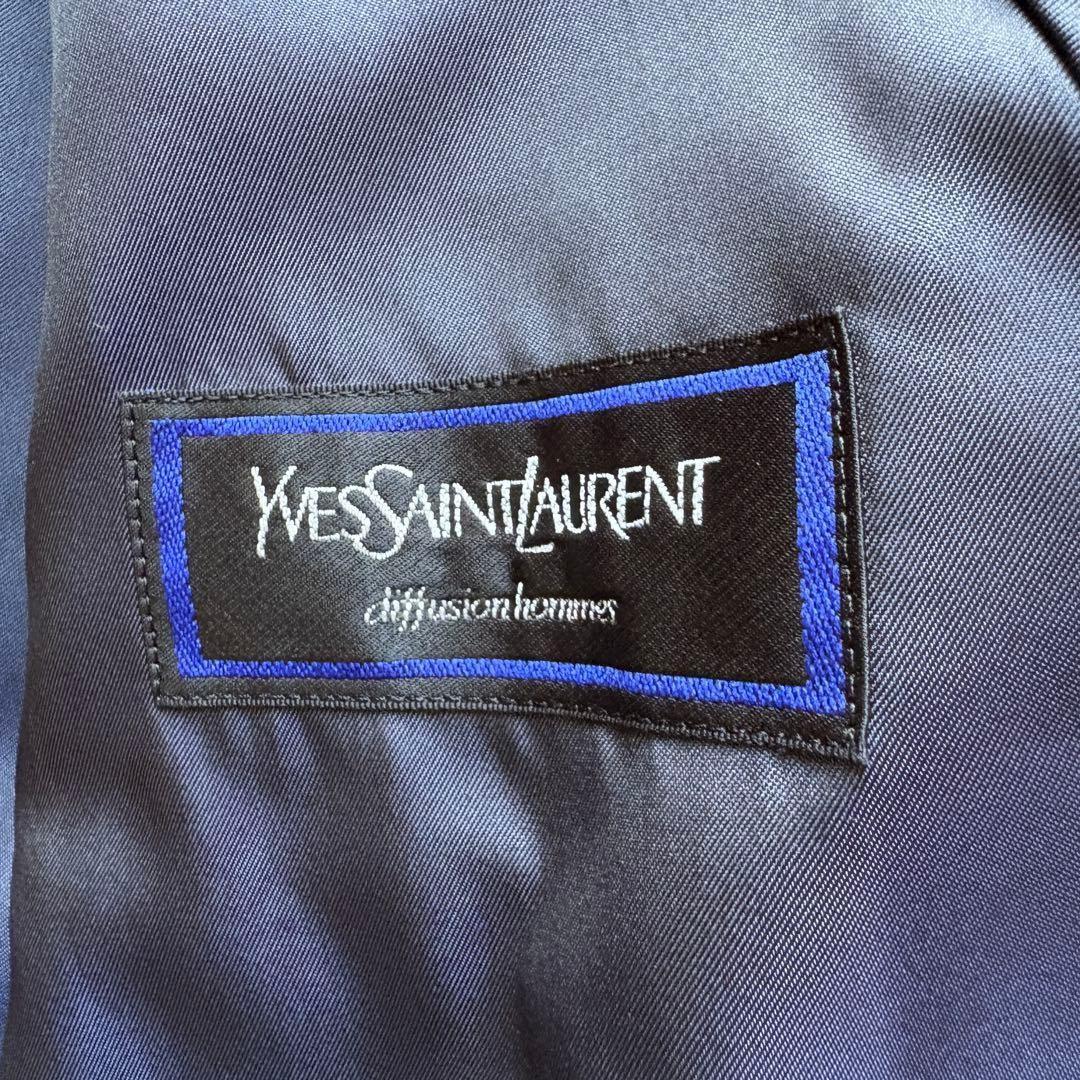 Saint Laurent Long Coat Asian fit L US size M Navy Authentic