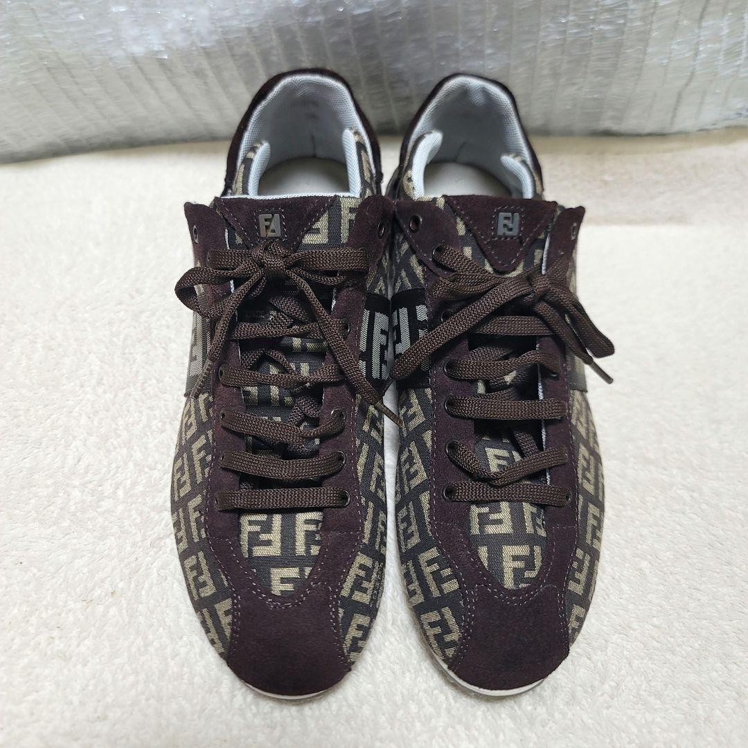 FENDI Sneakers Shoes Low-Cut FF Zucca EU 37 US 7 Authentic